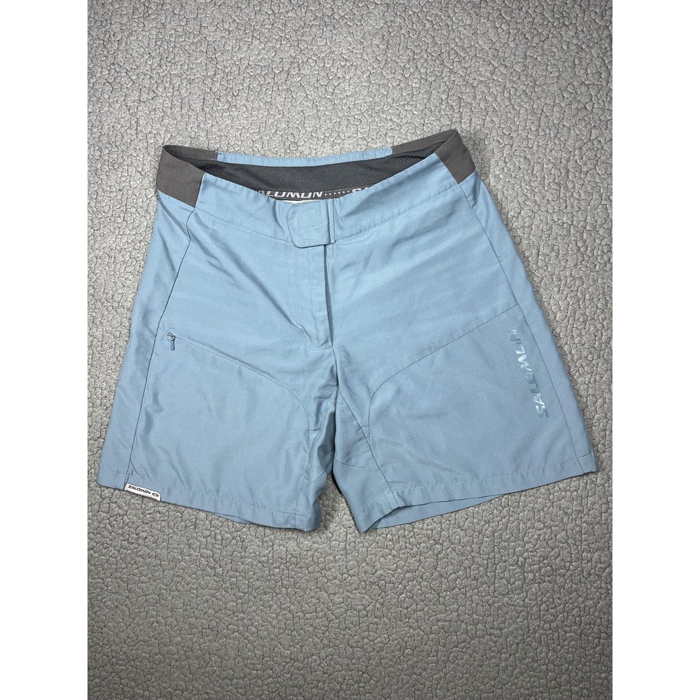 Salomon Shorts Women's 28 Blue Running Hiking 7 Inseam Zip Pocket Lightweight